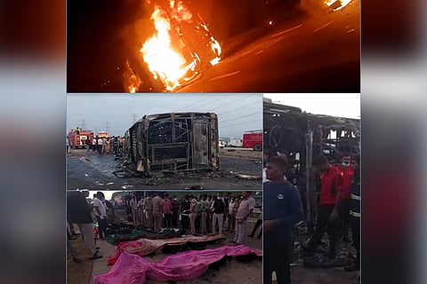 25 dead as bus catches fire on Nagpur-Mumbai super-expressway