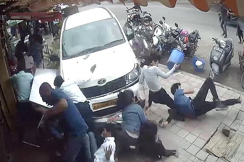 CCTV visuals show drunk driver ramming car into pedestrians on Bengaluru footpath
