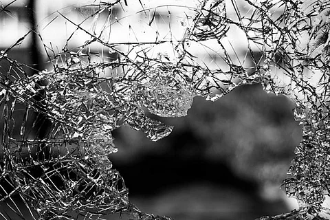 broken glass to show scene of an accident