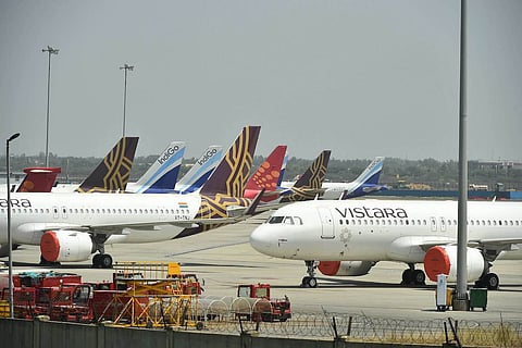 Aircraft parked at airport