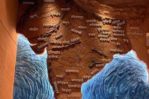 Akhand Bharat mural in the new Parliament house