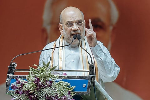 Amit Shah flagging off the yatra in Tamil Nadu
