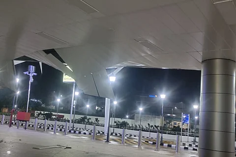 False ceiling panel that fell off in Andaman airport