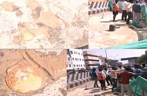 Another road caves in, this time it’s Chennai’s prominent Anna Salai 