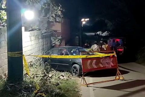 Image of the car in which businessman Pradeep was found dead