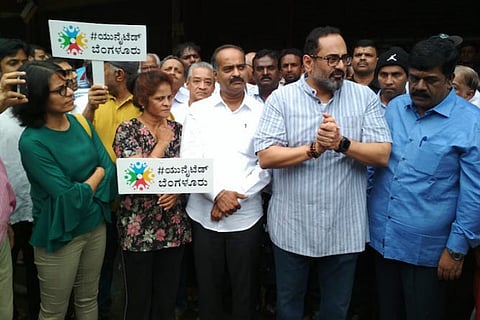 B'luru's Indira Nagar residents protest against proposed demolition of BDA complex