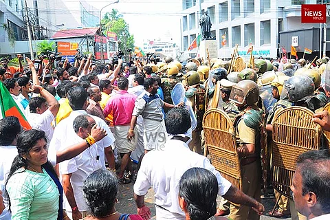 BJP-Yuva Morcha protest turns violent, hartal in Thiruvananthapuram on Tuesday