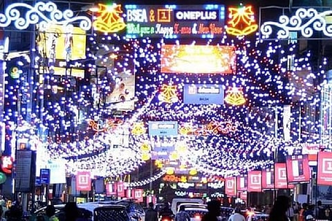 A picture of Brigade Road on New Year's eve