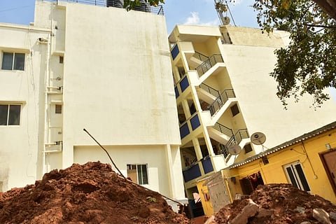 Five-storeyed building tilts in north Bengaluru, panicked residents rush out