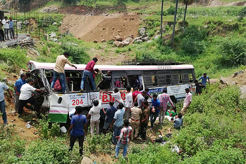 Who is responsible for the deaths of 57 people in the Telangana bus tragedy?