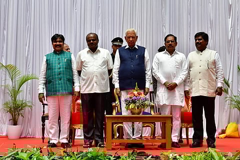 Kumaraswamy expands his cabinet: R Shankar and H Nagesh sworn-in as ministers