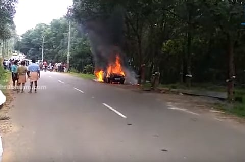 Kerala man charred to death after car goes up in flames, cops begin probe
