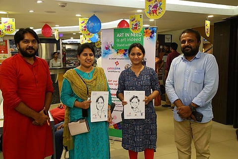 Kerala cartoonists conduct caricature shows to raise funds for CM's relief fund