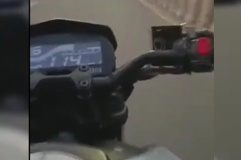Screengrab from the video of the bike crash