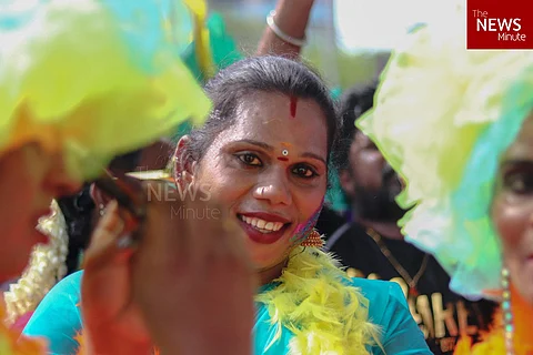 A trans woman at the Chennai Pride March of 2022