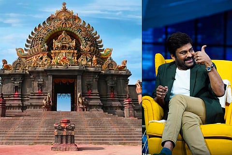 Collage of Chiranjeevi and the set of Acharya