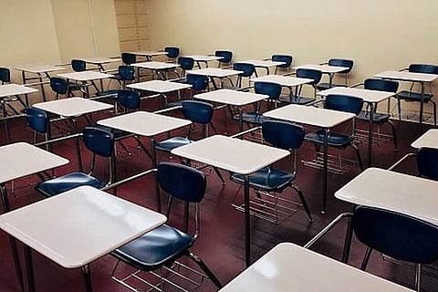 empty classroom in school
