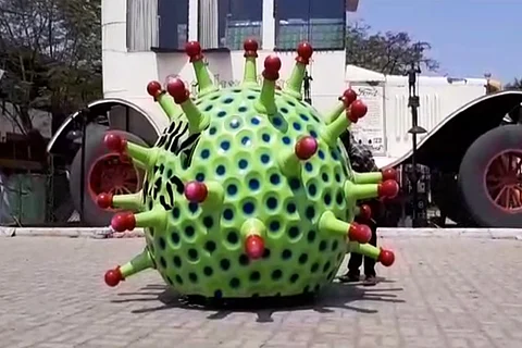 Watch: Coronavirus-shaped car in Hyderabad to create awareness about the disease