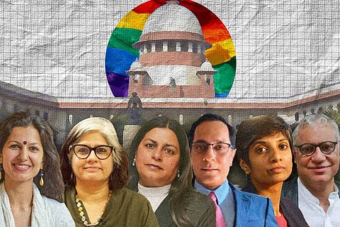Advocates Jayna Kothari, Vrinda Grover, Geetha Luthra, Saurabh Kirpal, Menaka Guruswamy, and Anand Grover