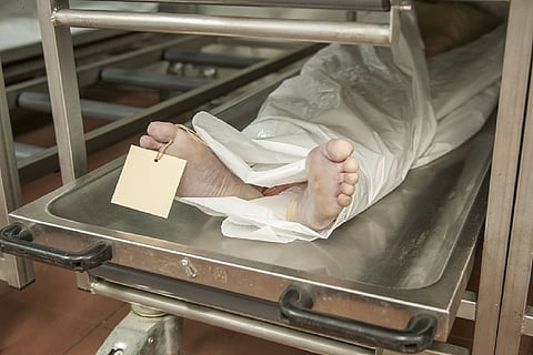 Dead body kept in a medical facility