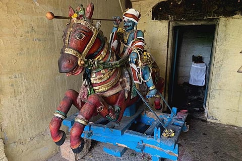 An idol used for the temple car procession in Ayyampalayam