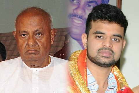 Finally, Deve Gowda gives up Hassan seat... wait for it... for his grandson Prajwal Revanna