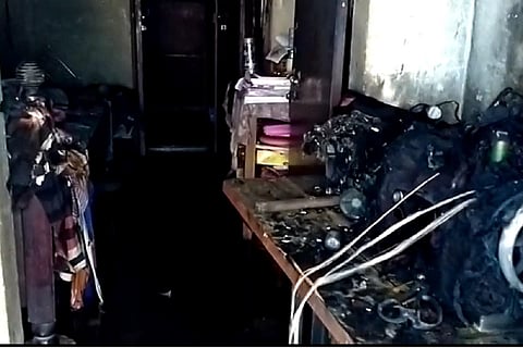 Image of an e-bike which caught fire