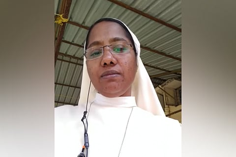 A screengrab of the nun speaking on video