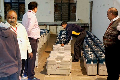 Representative image of EVMs in a strongroom