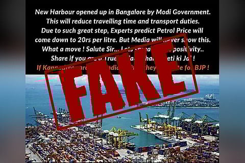 TNM fact check: WhatsApp forward stating Bengaluru will get a new port is fake