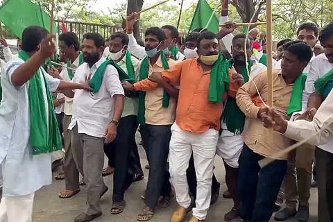 Farmers protest in Bengaluru a day after amendment to land reforms act passed