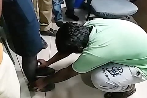 Two men sexually harass flight attendant in Hyd, she makes them fall at her feet in return