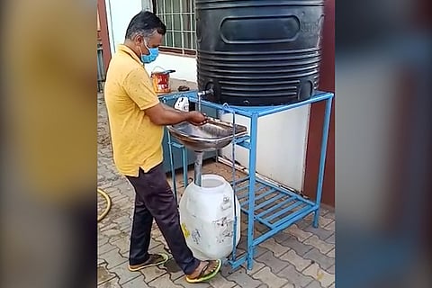 Railways install foot operated hand washes at stations