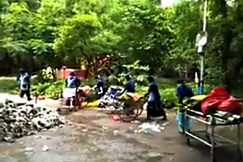 Watch: Tirupati hospital uses wheelchairs, stretchers to dump garbage