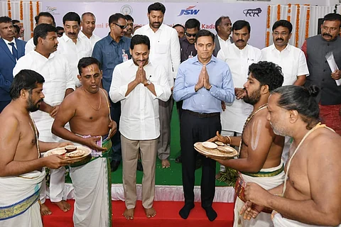 CM Jagan lays foundation stone for Rs 8800 cr JSW steel plant in Andhra