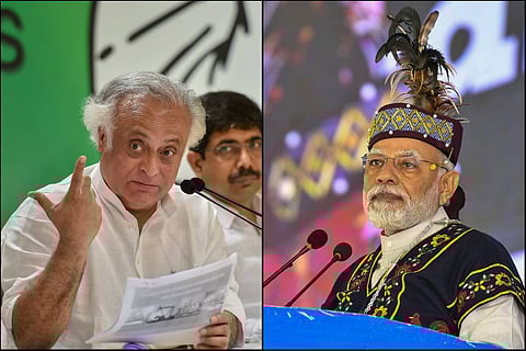 Congress leader Jairam Ramesh and PM Narendra Modi