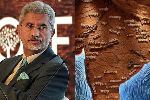Minister for External Affairs Jaishankar and the Akhand Bharat mural