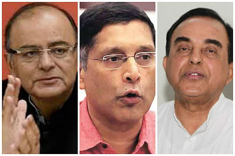 Arun Jaitley backs Arvind Subramanian with a veiled attack on Swamy