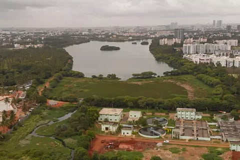 Jakkur Lake seen from the sky, 2022