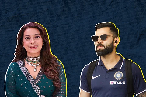 Juhi Chawla and Virat Kohli