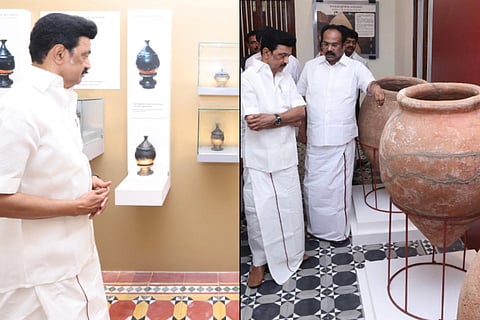 Chief Minister MK Stalin in Keezhadi Museum