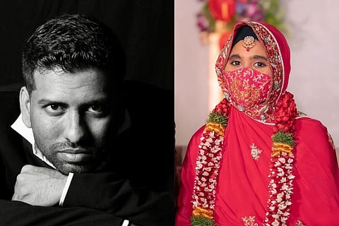 A collage of Riyasdeen Shaik Mohamed on the left and Khatija Rahman on the right