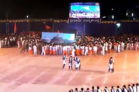 Karnataka school run by RSS leader makes kids ‘demolish’ Babri Masjid in a play