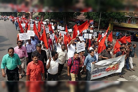 Kerala media workers protest new labour law proposed by centre