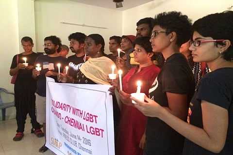 LGBT activists hold candlelight vigil in Chennai for Orlando victims