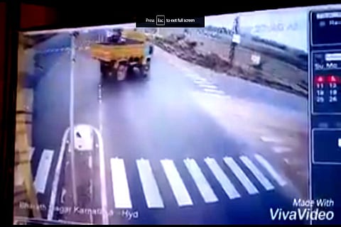 Horrific crash caught on cam: Bus rams into lorry in Telangana, one dead