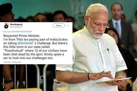 'What about Thoothukudi?': People slam PM Modi for tweeting on 'Fitness Challenge'