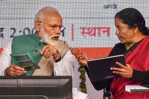 PM Narendra Modi and FM Nirmala Sitharaman
