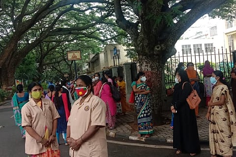 Bengaluru: NIMHANS staff protest against lack of insurance cover, isolation facility