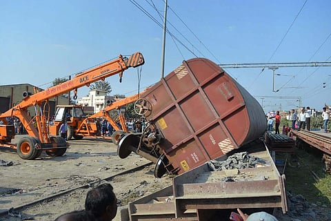Representative image of a derailed goods train